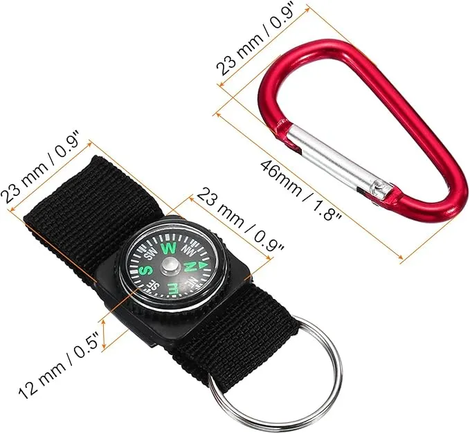 PATIKIL Compass Keychain Belt Clip, Party Favors for Camping