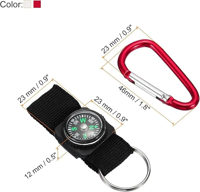 PATIKIL Compass Keychain Belt Clip,for Camping Outdoors