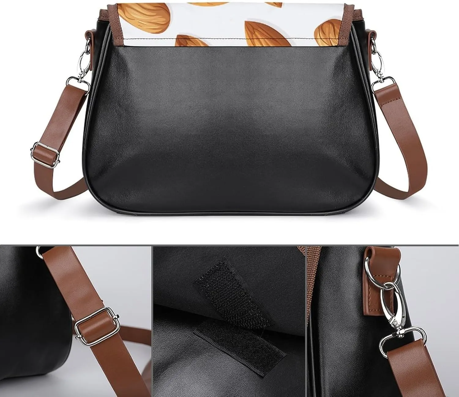 Peach Cat Pattern Crossbody Bags for Women Travel Shoulder Bag Small Leather Cross Body Handbags
