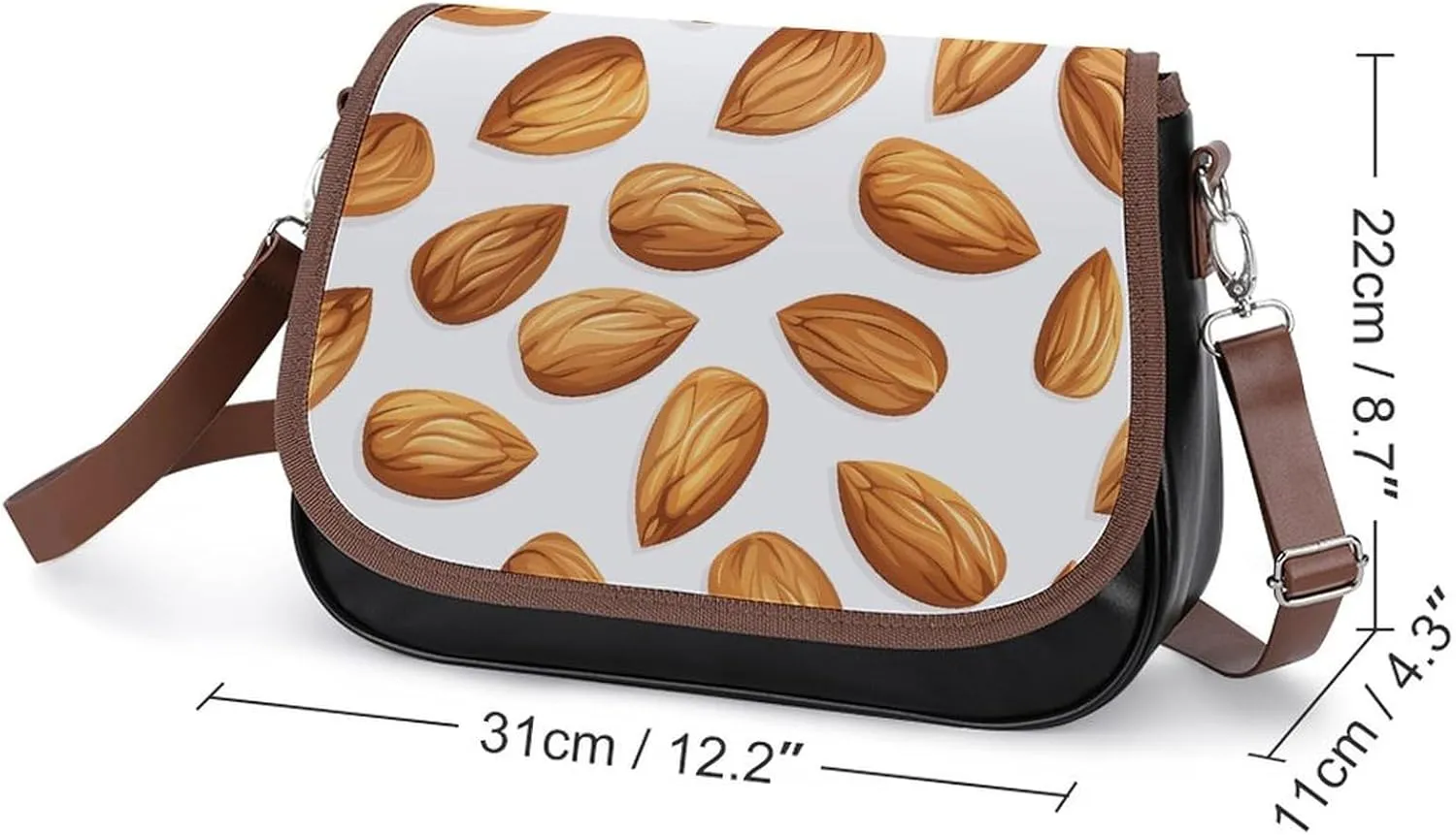 Peach Cat Pattern Crossbody Bags for Women Travel Shoulder Bag Small Leather Cross Body Handbags
