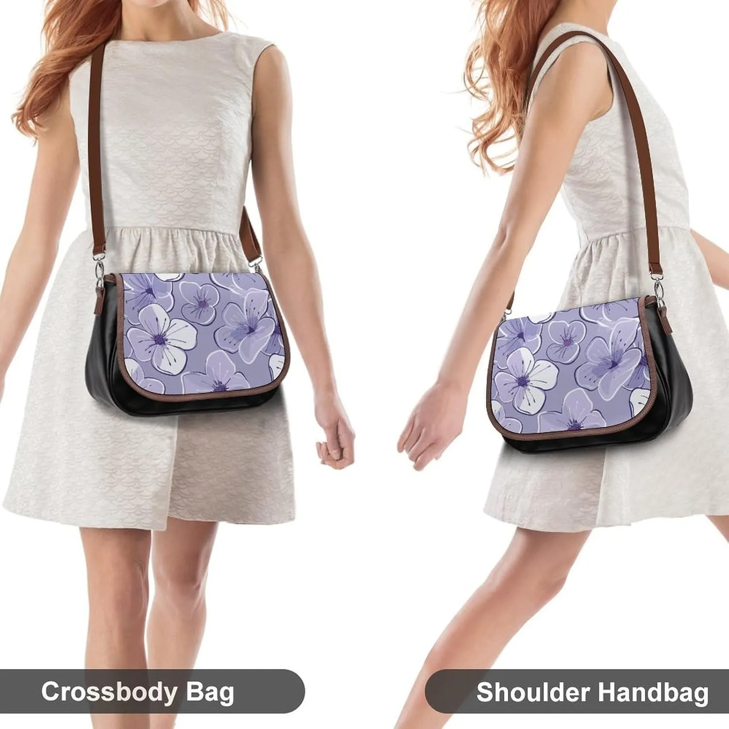 Peach Cat Pattern Crossbody Bags for Women Travel Shoulder Bag Small Leather Cross Body Handbags
