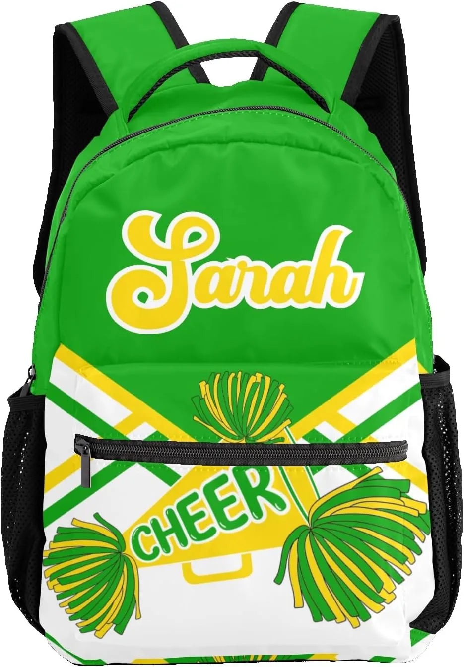 Personalized Back to School Gifts Bags Custom Name Backpack for Boys Girls Kids' Backpack Daily Cheer Green Gold Yellow Cheerleading Casual Pack