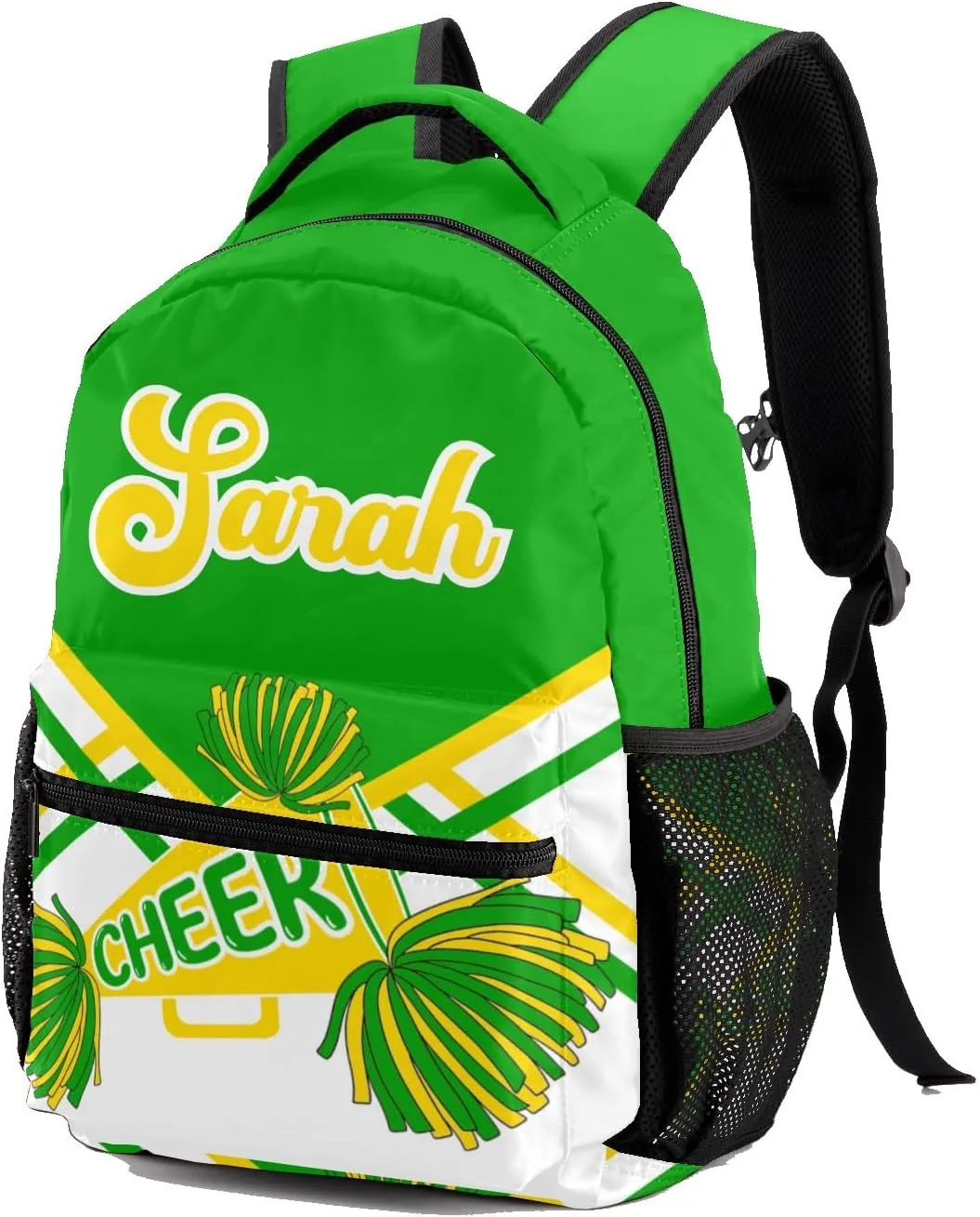 Personalized Back to School Gifts Bags Custom Name Backpack for Boys Girls Kids' Backpack Daily Cheer Green Gold Yellow Cheerleading Casual Pack