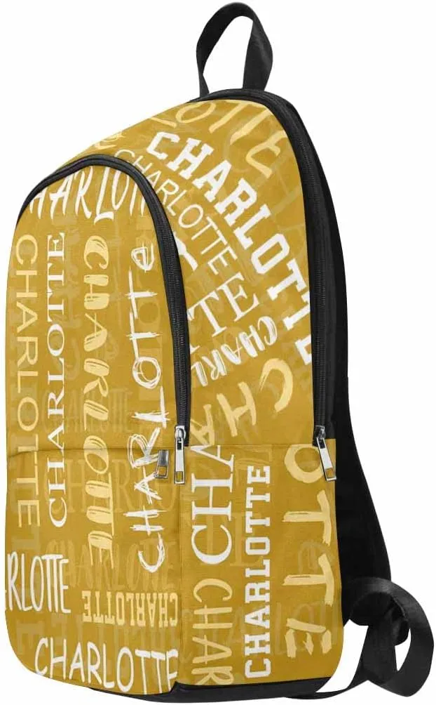 Personalized Backpack with Name Custom Yellow Signature Backpack Customized Logo Laptop Shoulder Bag Knapsack Bakcpack Travel Bag for Women Men