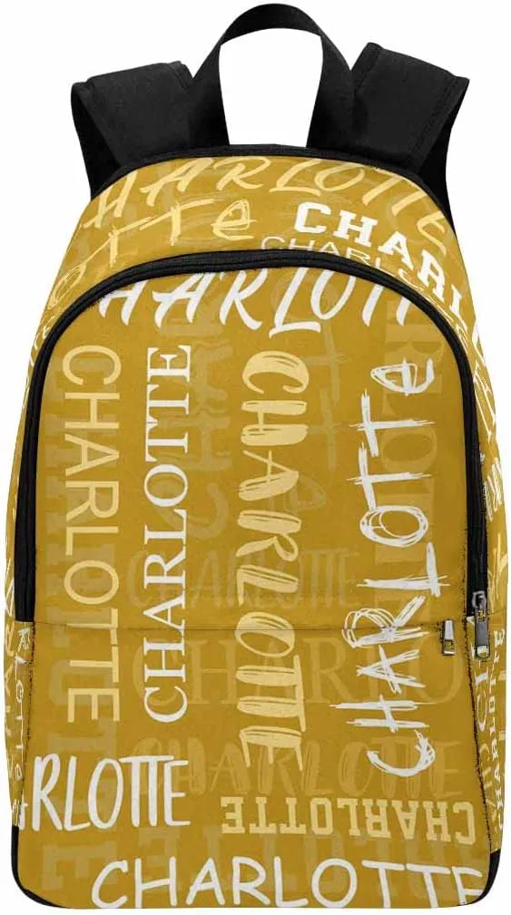 Personalized Backpack with Name Custom Yellow Signature Backpack Customized Logo Laptop Shoulder Bag Knapsack Bakcpack Travel Bag for Women Men