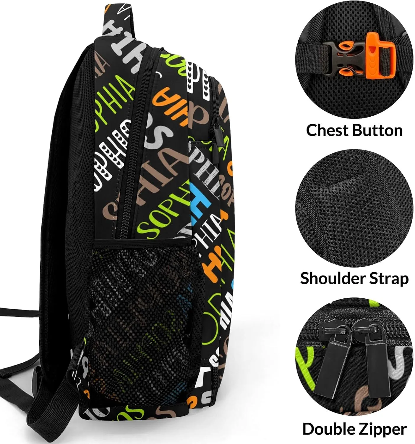 Personalized Backpacks for Girls - Custom Backpack for School Back To School Supplies Bookbag for Teen Girls Boys Kids Backpacks - Black Backpack