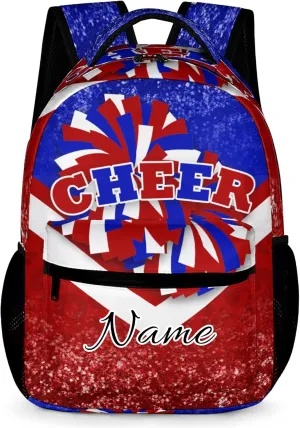 Personalized Cheer Backpack, Custom Cheerleader Backpack with Name, Customize Cheerleading Backpack (Blue&Red)