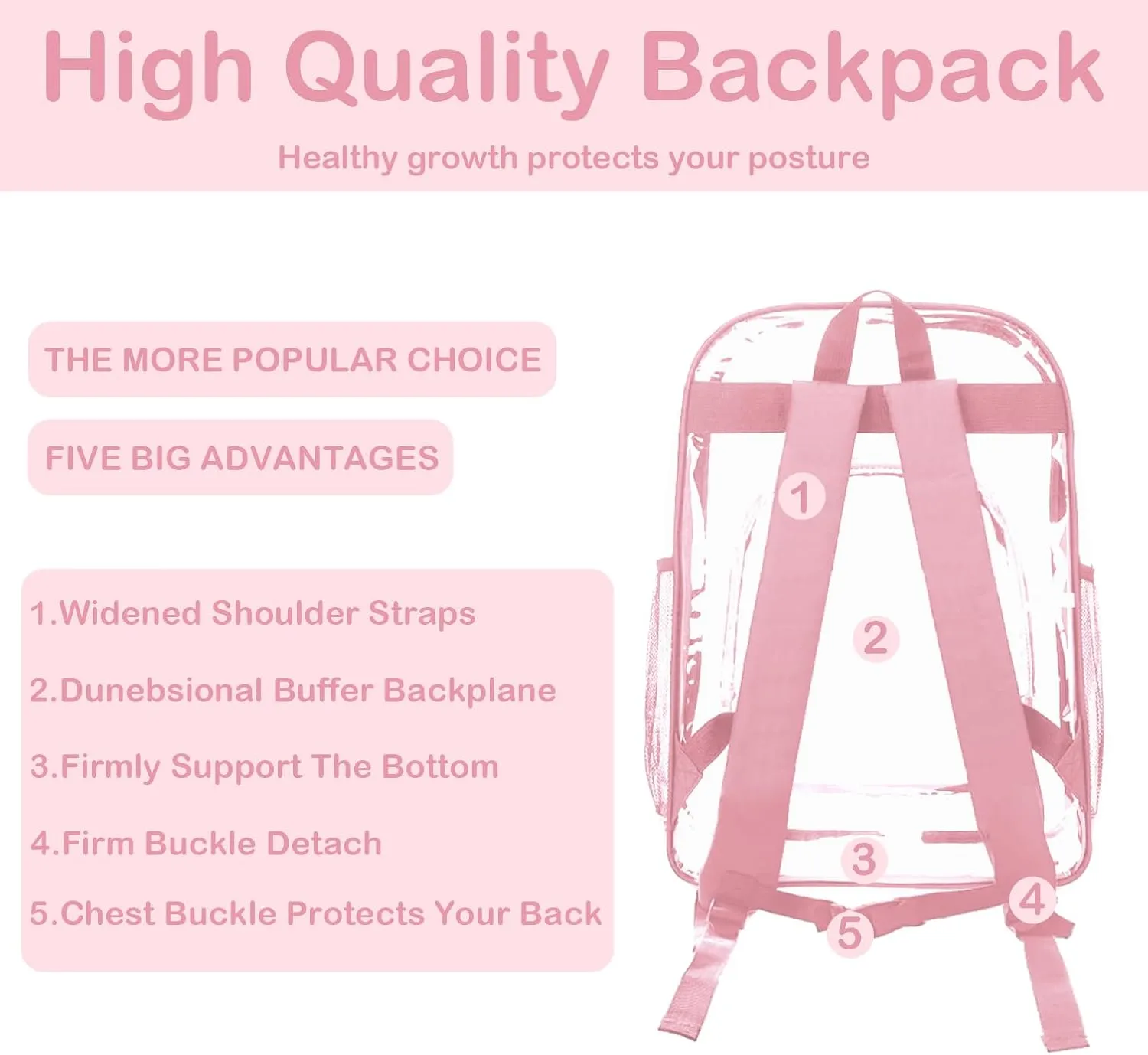 Personalized Clear Backpacks with Name, Custom Letter Clear Backpack for Gifts, with Reinforced Strap & Large Capacity PVC Transparent Waterproof Backpacks for Travel Camping Work