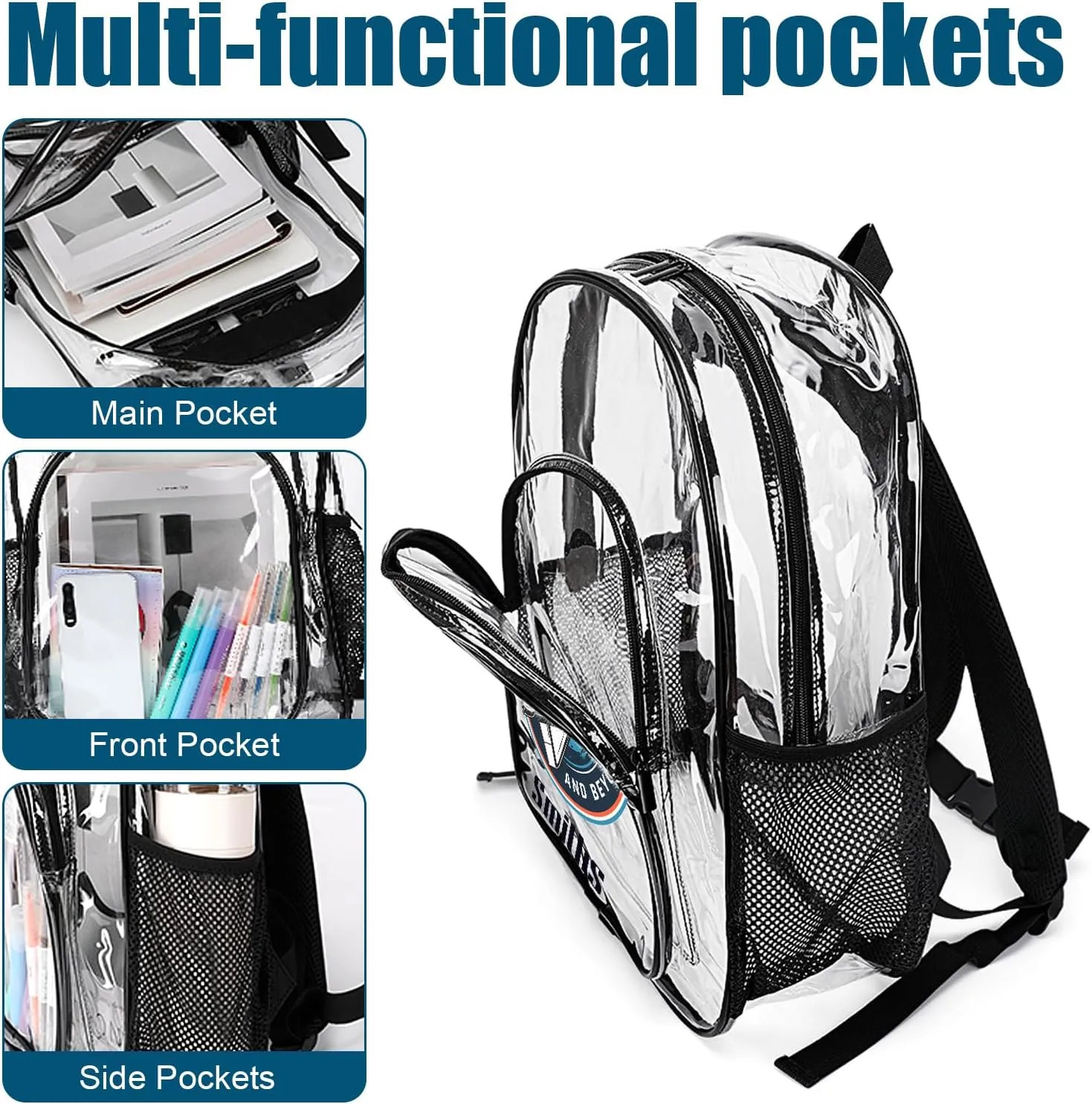 Personalized Clear School Backpack for Boys, Custom Rocket Planet Pattern Backpacks with Name, TPU Waterproof Transparent Bookbag Suitable for Kids, Best Back to School Gifts