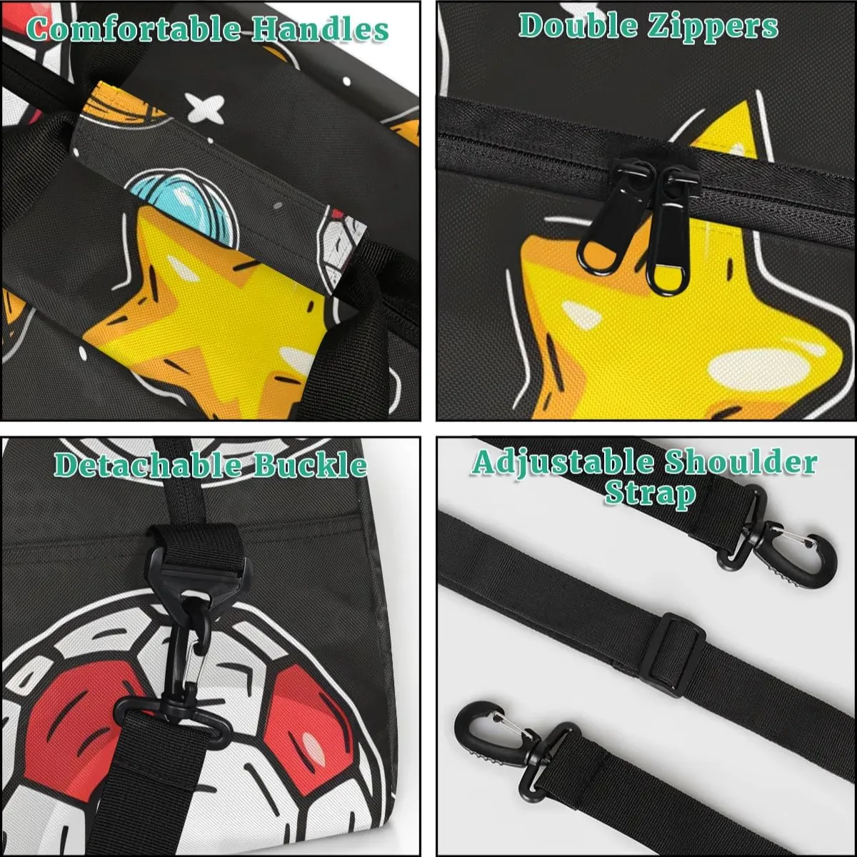 Personalized Duffel Bags for Kids Custom Gym Bag Small Dance Bag Luggage Bags for Boys and Girls Soccer Stars