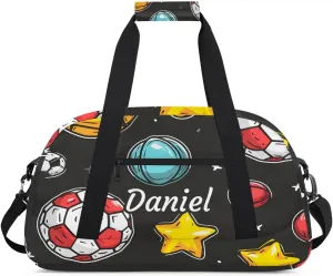 Personalized Duffel Bags for Kids Custom Gym Bag Small Dance Bag Luggage Bags for Boys and Girls Soccer Stars