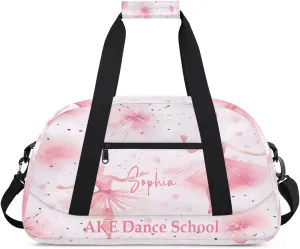 Personalized Duffel Bags for Kids Gym Bag with Name Small Dance Bag for Girls Luggage Bags Pink Dancer
