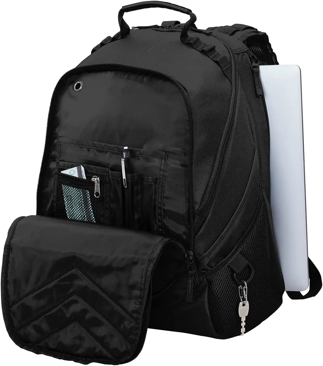 Personalized Embroidered Computer Backpack, Black, 10 Pack - Add Your Logo - Customized Casual Computer Backpack for Business