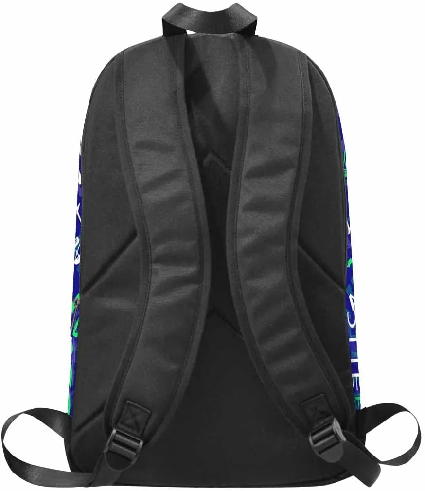 Personalized Monogram Knapsack Custom Dark Blue Signature Backpack Customized Casual Bag Backpack Fashion Shoulder Bag Present for Family