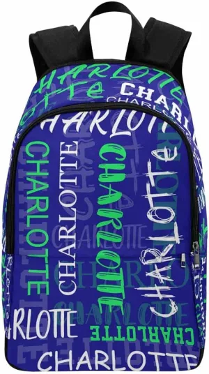 Personalized Monogram Knapsack Custom Dark Blue Signature Backpack Customized Casual Bag Backpack Fashion Shoulder Bag Present for Family