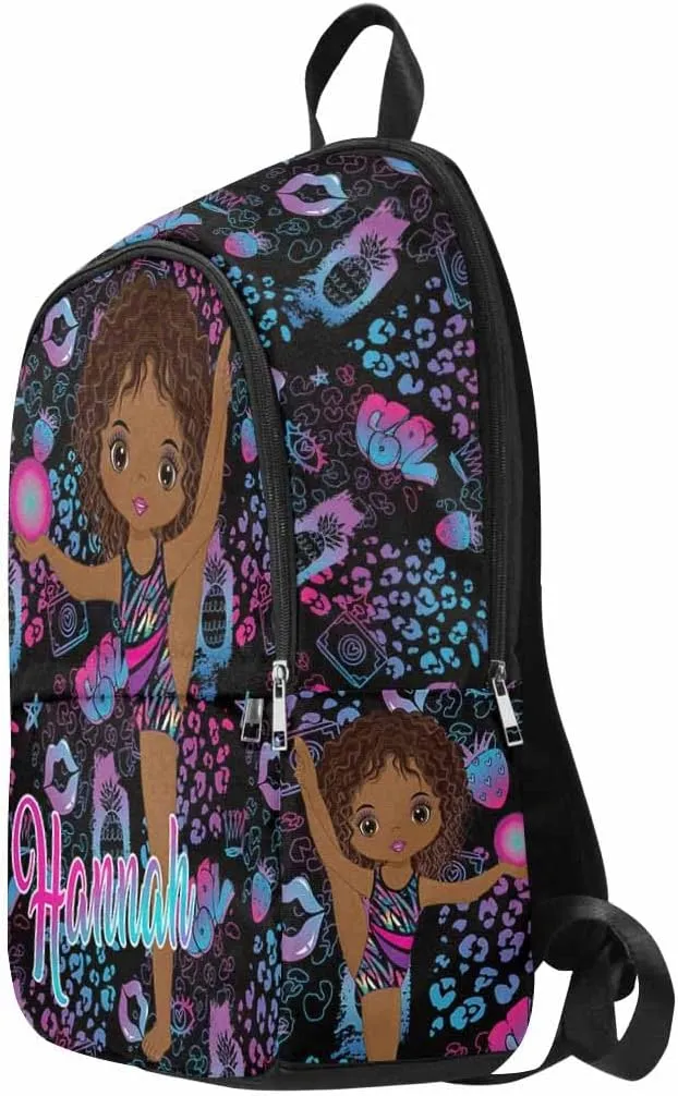 Personalized Name Knapsack Backpack, Custom Funny Lips Pineapple Backpack Customized Schoolbag Fashion Shoulder Bag Travel Bag for Friend Family