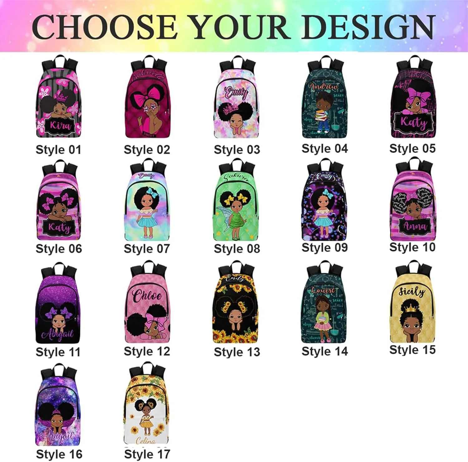Personalized School Backpack with Name, Custom Girl Backpack Bookbag Customized Shoulder Bag Casual Daypack Bag Laptop for Girls Daughter Niece Grandaughter Friends