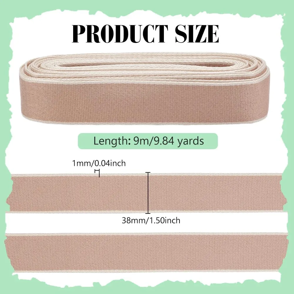 PH PandaHall 9.8 Yards Webbing Straps Nylon Webbing 1-1/2 Inch Wide Striped Ribbons Heavy Sewing Webbing Flat Straps Webbing for DIY Crafts Belt Backpack Handles Purse Leash Furniture Making