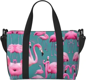 Phayah A Flock Of Flamingos Travel Duffel Bag Handbag Carry-On Luggage Bag Overnight Foldable Unisex Airline Travel Personal Items Bag