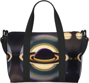 Phayah Beautiful Saturn Travel Duffel Bag Handbag Carry-On Luggage Bag Overnight Foldable Unisex Airline Travel Personal Items Bag