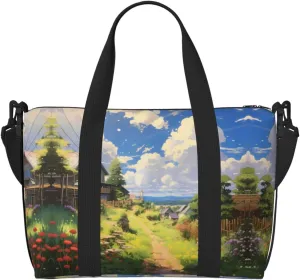 Phayah Countryside Village Travel Duffel Bag Handbag Carry-On Luggage Bag Overnight Foldable Unisex Airline Travel Personal Items Bag