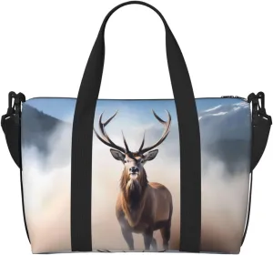 Phayah Deer In The Mist Travel Duffel Bag Handbag Carry-On Luggage Bag Overnight Foldable Unisex Airline Travel Personal Items Bag