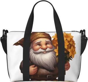 Phayah Dwarf Holding A Flower Travel Duffel Bag Handbag Carry-On Luggage Bag Overnight Foldable Unisex Airline Travel Personal Items Bag