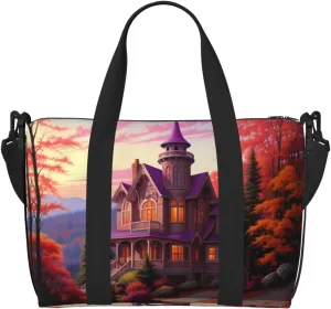 Phayah Fairy Tale Cottage Travel Duffel Bag Handbag Carry-On Luggage Bag Overnight Foldable Unisex Airline Travel Personal Items Bag