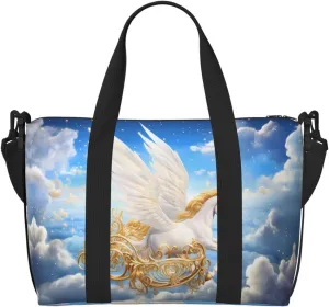 Phayah Pegasus Carriage Travel Duffel Bag Handbag Carry-On Luggage Bag Overnight Foldable Unisex Airline Travel Personal Items Bag