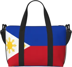 Phayah Philippine Flag Travel Duffel Bag Handbag Carry-On Luggage Bag Overnight Foldable Unisex Airline Travel Personal Items Bag
