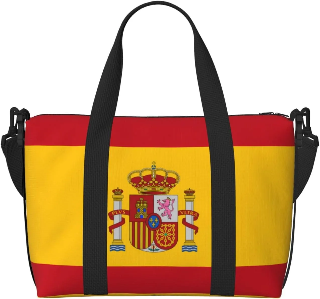 Phayah Spanish Flag Travel Duffel Bag Handbag Carry-On Luggage Bag Overnight Foldable Unisex Airline Travel Personal Items Bag