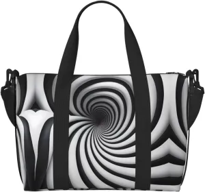 Phayah Spiral Optical Illusion Gif Travel Duffel Bag Handbag Carry-On Luggage Bag Overnight Foldable Unisex Airline Travel Personal Items Bag