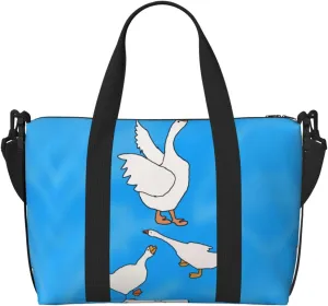 Phayah White Goose House Travel Duffel Bag Handbag Carry-On Luggage Bag Overnight Foldable Unisex Airline Travel Personal Items Bag