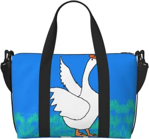 Phayah White Goose Spread Its Wings Travel Duffel Bag Handbag Carry-On Luggage Bag Overnight Foldable Unisex Airline Travel Personal Items Bag