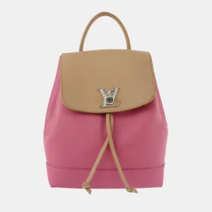 Pink Leather Lockme Backpack