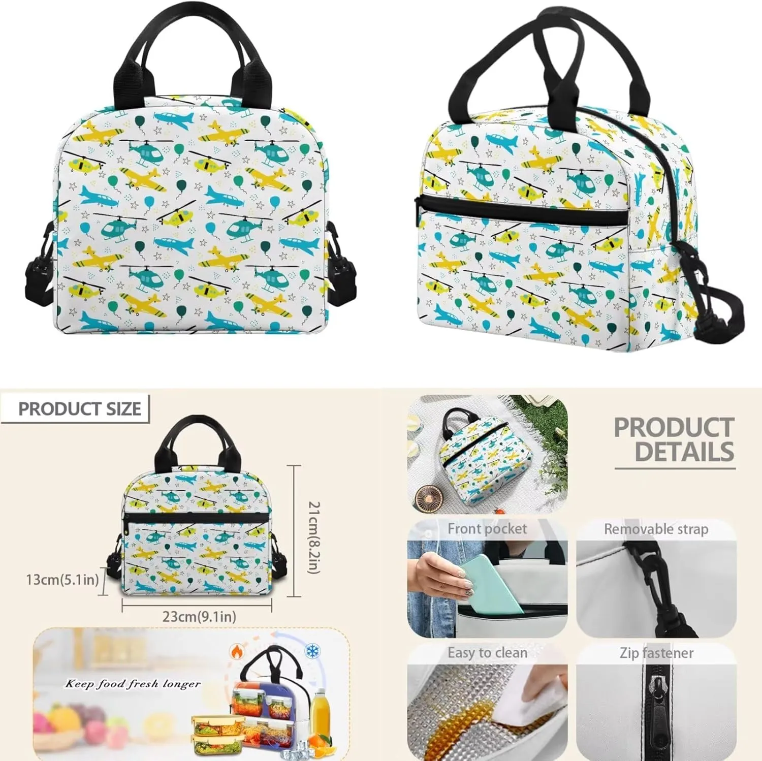 Plane Backpack Kids Boy 3Pcs Book Bag for Ruggedly Reinforced Shoulder 15 Inch Durable School Bag for Kids Kindergarten Nursery School Pre-K Elementary School Outdoor
