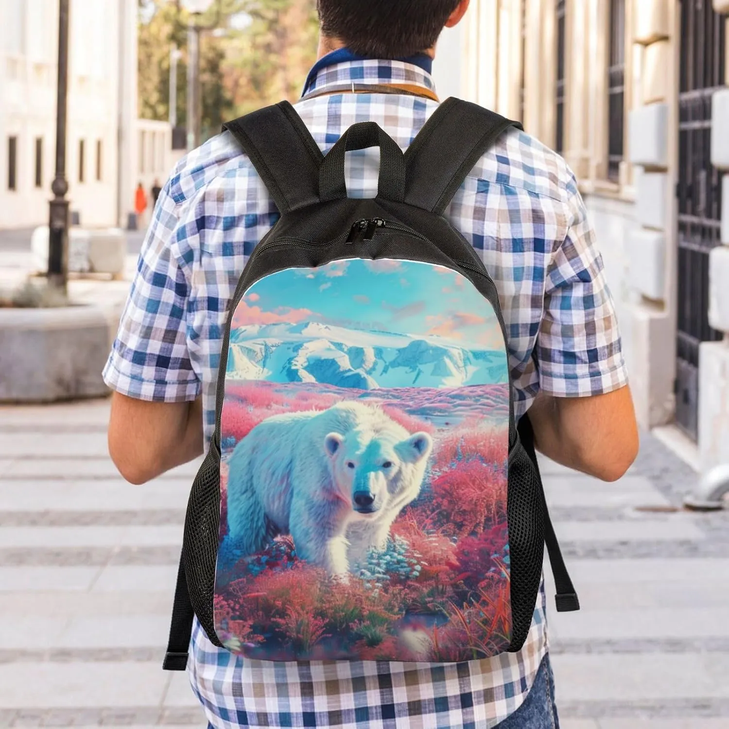 Polar Bear Backpack Waterproof Anti Theft Durable Light Laptop Bag Backpacks For Women Men Travel Gym Backpack