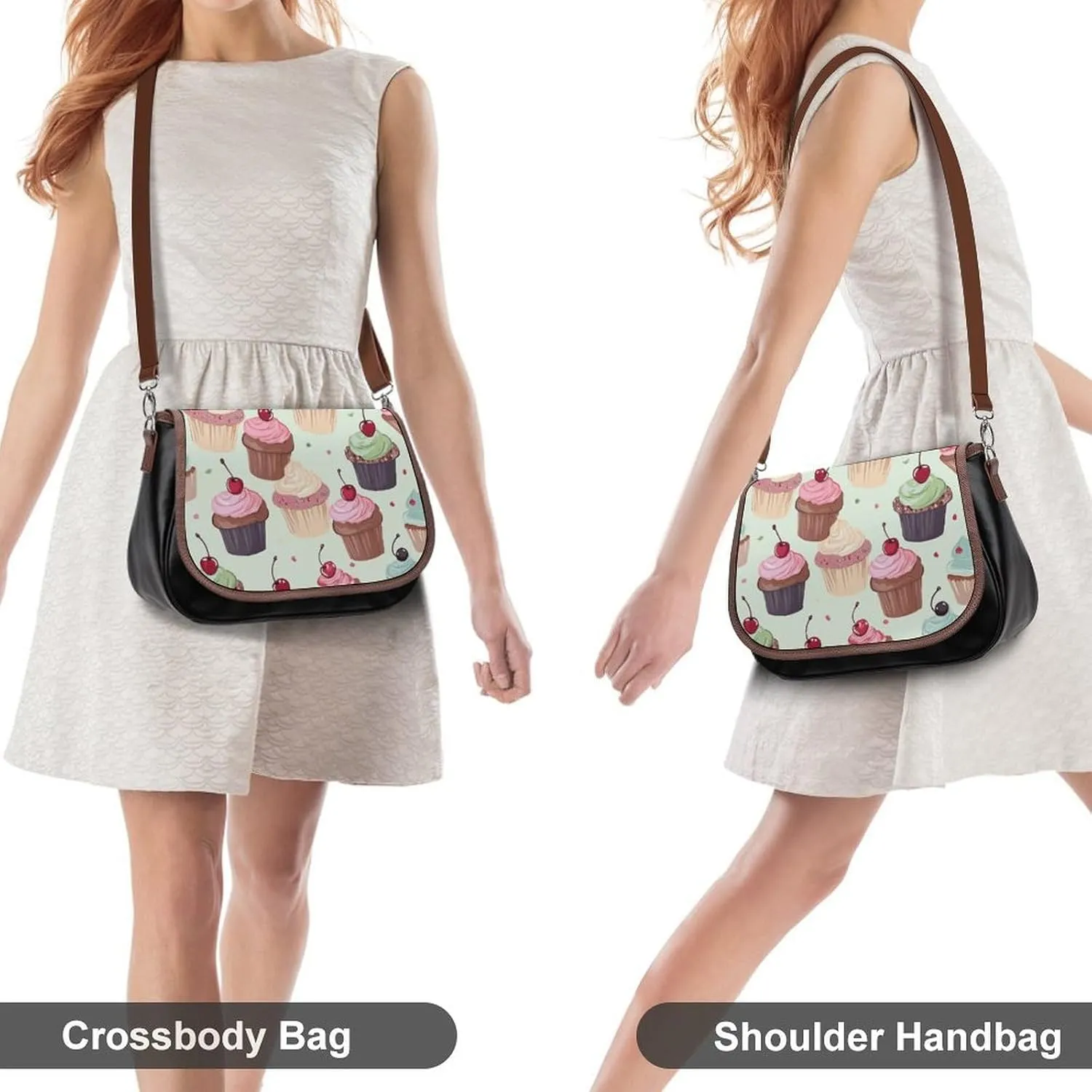 Poppy Flowers Print Crossbody Bags for Women Travel Shoulder Bag Small Leather Cross Body Handbags