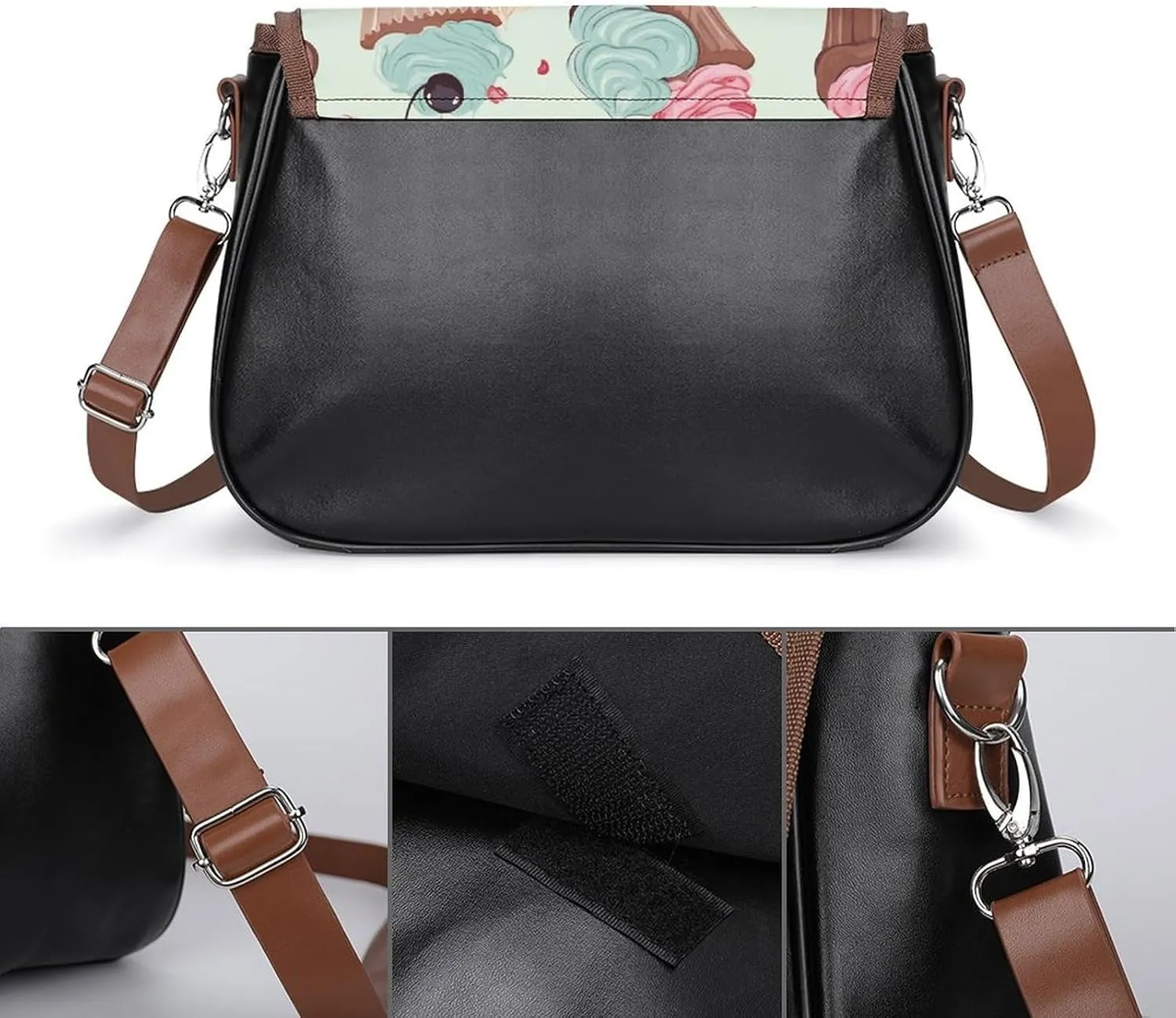 Poppy Flowers Print Crossbody Bags for Women Travel Shoulder Bag Small Leather Cross Body Handbags
