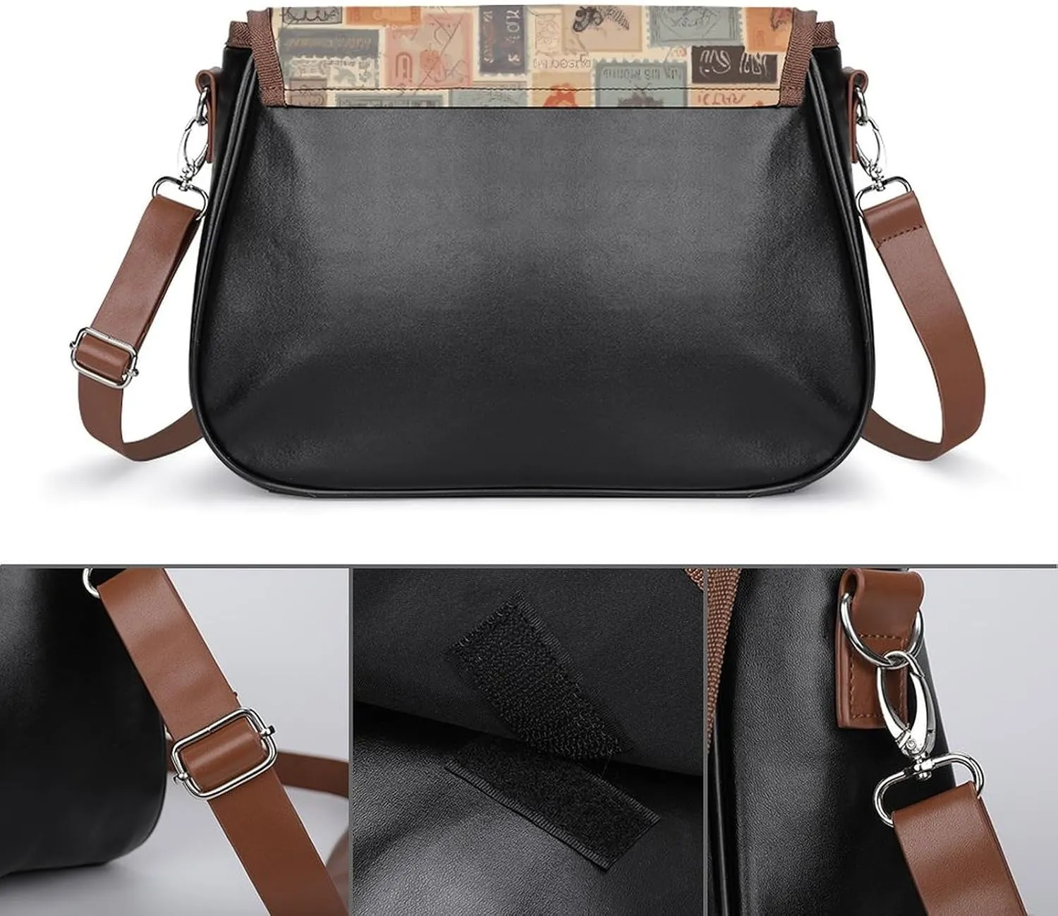 Poppy Flowers Print Crossbody Bags for Women Travel Shoulder Bag Small Leather Cross Body Handbags