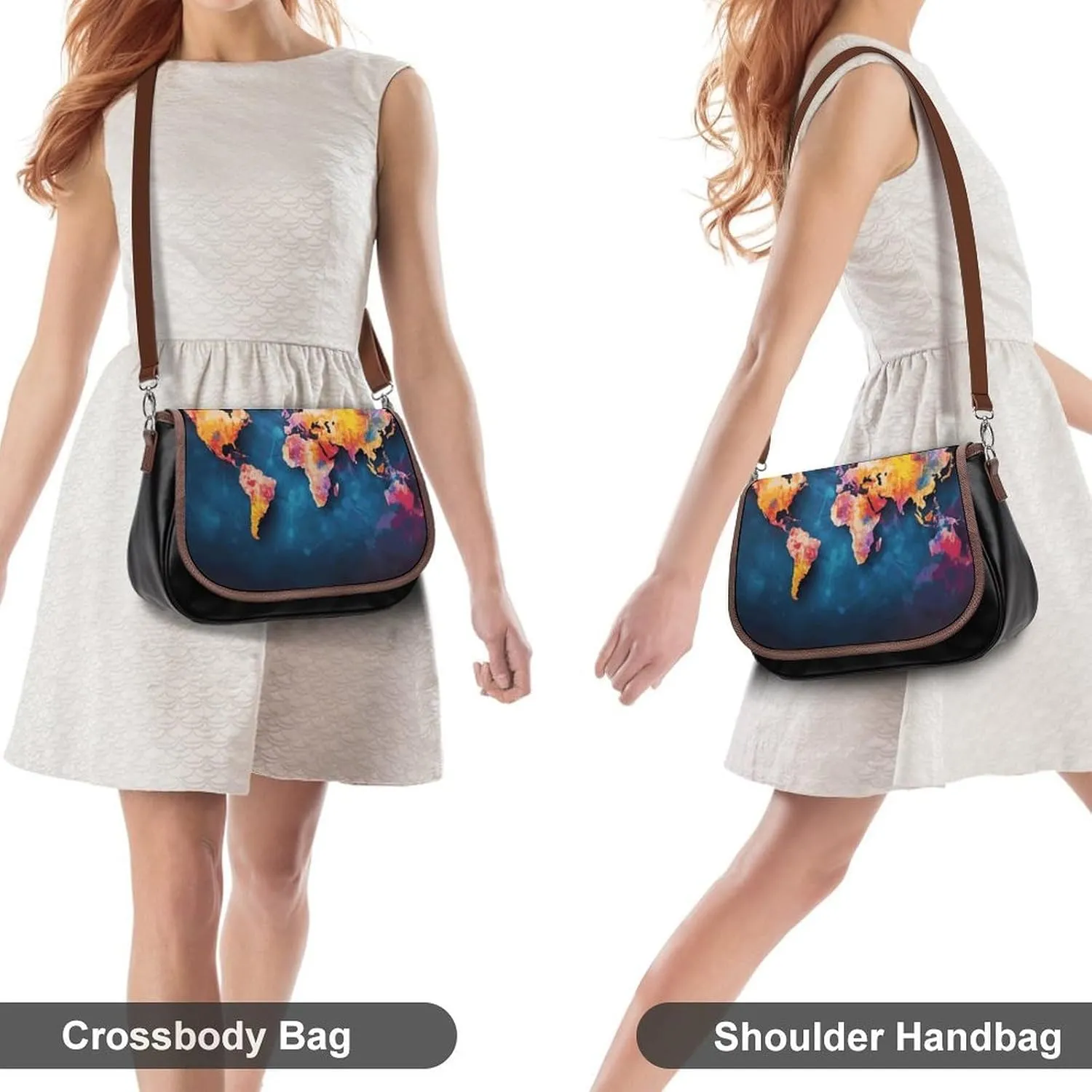 Poppy Flowers Print Crossbody Bags for Women Travel Shoulder Bag Small Leather Cross Body Handbags