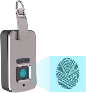 Porta Mini Padlock Smart Fingerprint Lock Anti-Theft Door Lock USB Charging Electric Padlock for Suitcase Backpack Handbags (Color : D) (D)