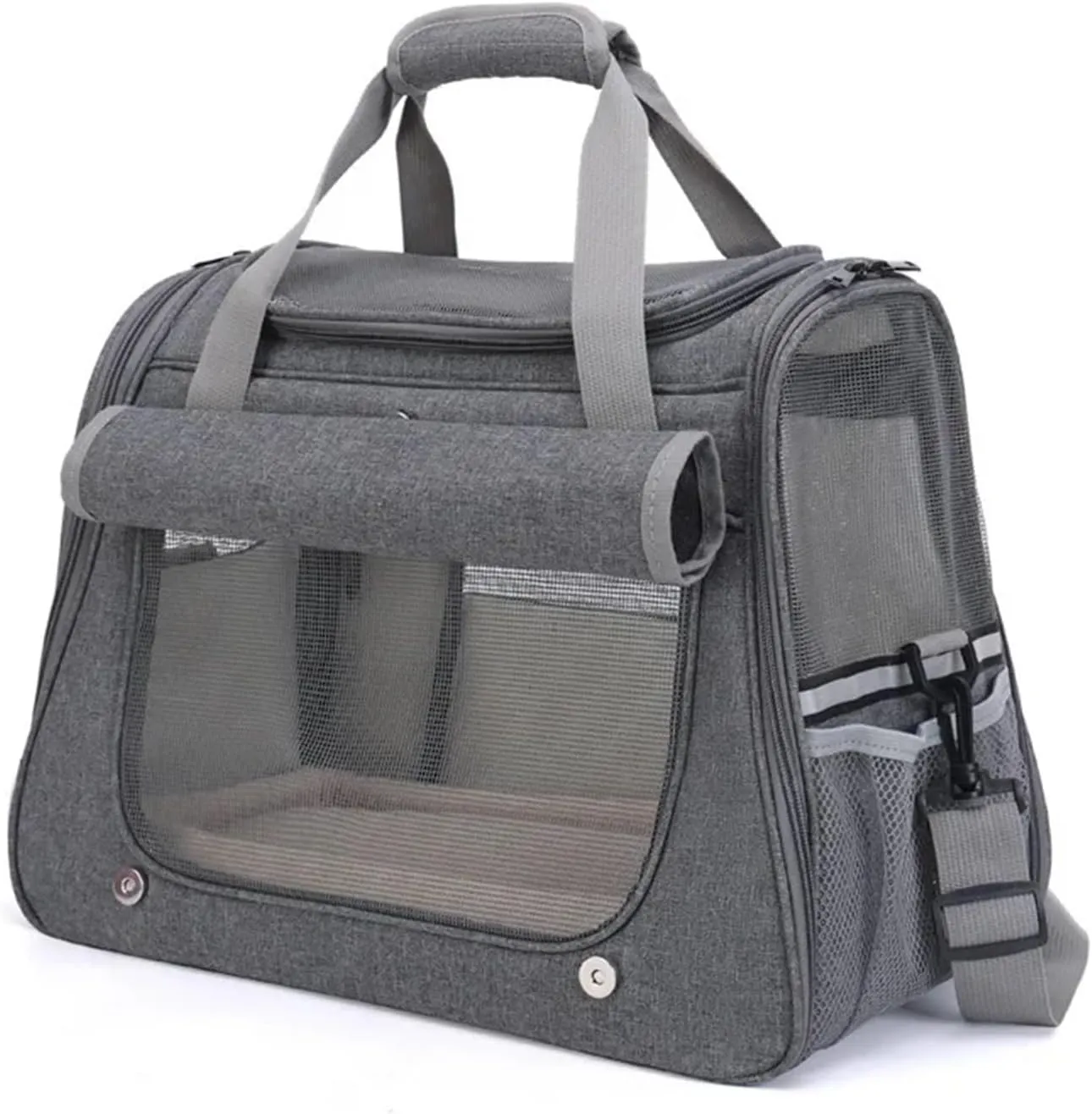 Portable Cat Carrier Bag Foldable Cats Handbag Reflective Pet Shoulder Bag Crossbody Cat Backpack Outdoor Travel Transportation(Pink)