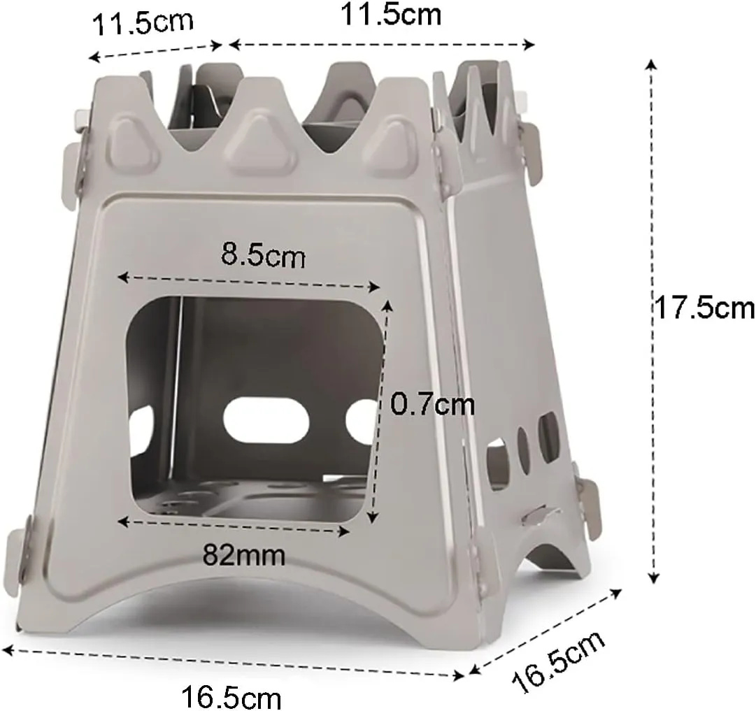 Portable Foldable Titanium Camping Stove, Outdoor Wood Burning Stove for Backpacking, Cooking, Heating, Hiking, Hunting, Ice Fishing