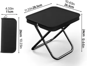 Portable Folding Camping Stool, Outdoor Portable Folding Stool, Fishing, Camping, Outdoor Hiking, Barbecue, Outdoor Footstool (Black)