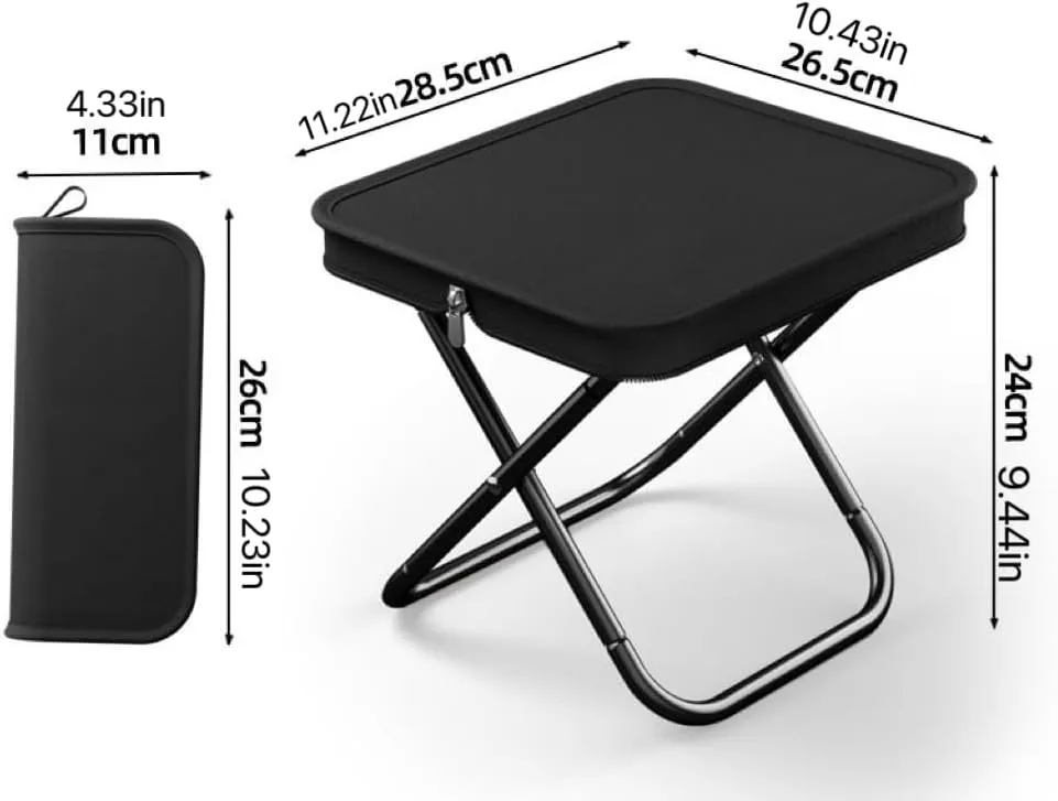 Portable Folding Camping Stool, Outdoor Portable Folding Stool, Fishing, Camping, Outdoor Hiking, Barbecue, Outdoor Footstool (Black)