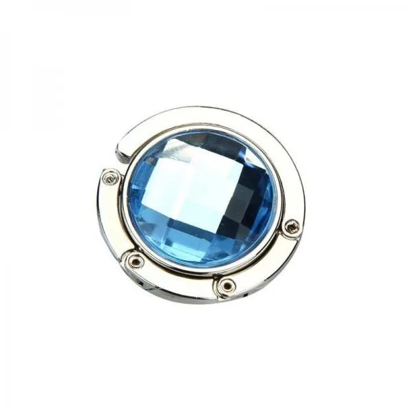 Portable Handbag Hanger Foldable Light Weight Bag Holder Multifunction Hook Light Blue