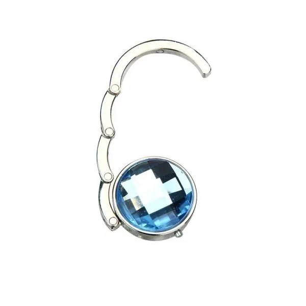 Portable Handbag Hanger Foldable Light Weight Bag Holder Multifunction Hook Light Blue