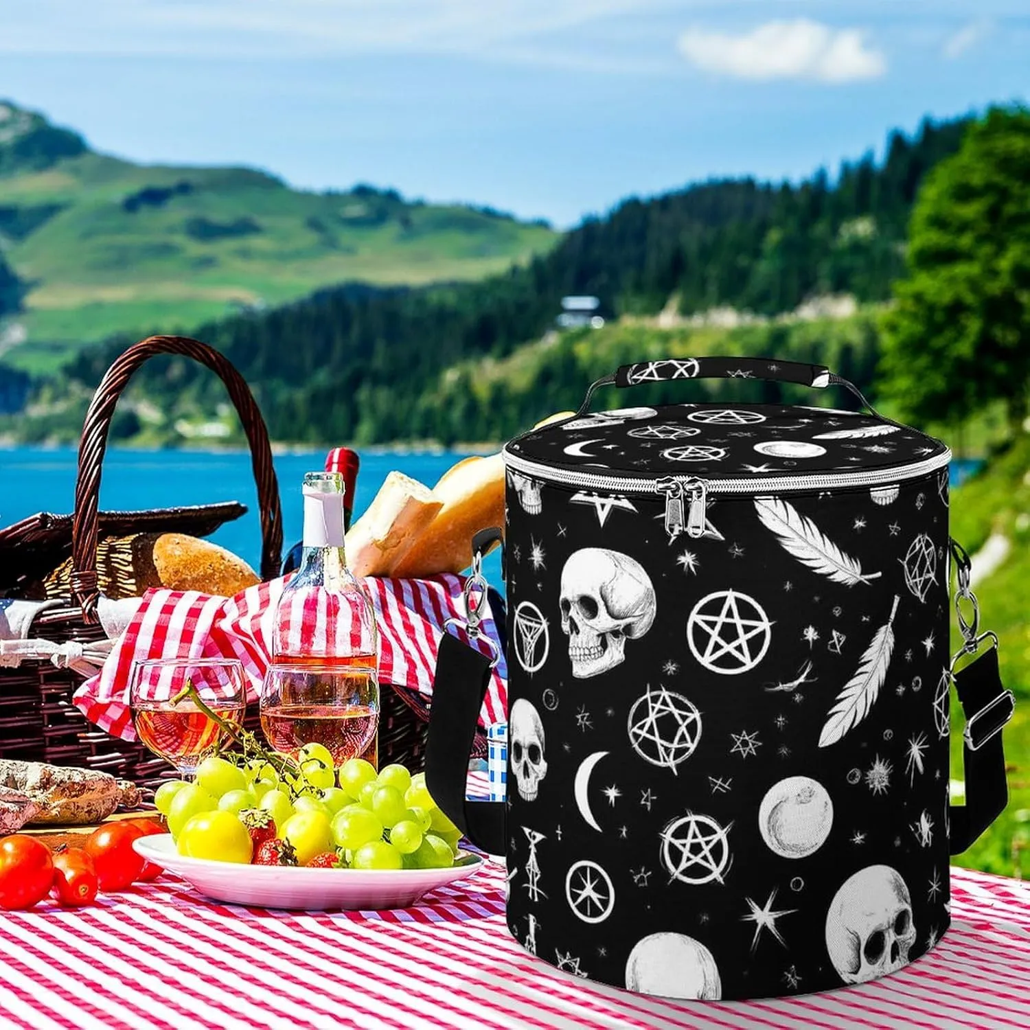 Portable Insulated Cooling Pack with Smooth Zipper and Handle for Beach, Picnic