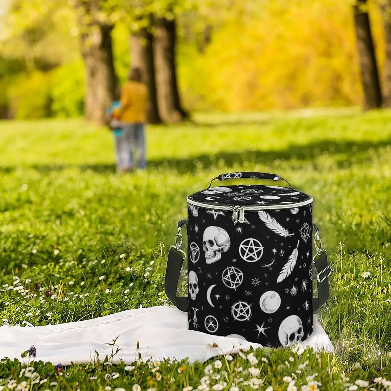 Portable Insulated Cooling Pack with Smooth Zipper and Handle for Beach, Picnic
